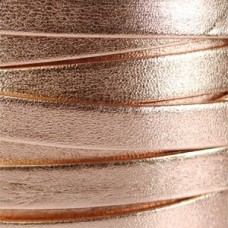 10mm Flat Pearl Metallic Leather Cord - Rose Gold