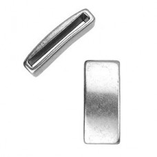 23mm (20x2mmID) Antique Silver Plain Bar Flat Leather Slider - Each