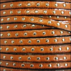 5x1.5mm Flat Studded Leather - Tan