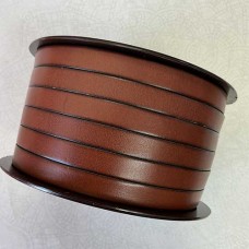 10x2mm Flat Licorice Leather Cord - Tan - Per 25cm