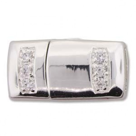 22x14x8mm (ID10x2mm) Silver Crystal Magnetic Clasp