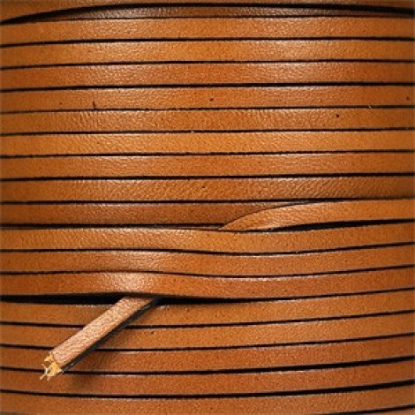 3mm Flat Regaliz Licorice Leather - Tobacco - Per metre