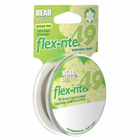 .018" (.45mm) Flexrite 49 Strand Beading Wire - Clear 30ft (9.2m) .018" (.45mm) Flexrite 49 Strand Beading Wire - Clear 30ft (9.2m)