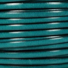 5x2mm Flat Licorice Leather Cord - Teal