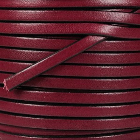 5x2mm Flat Licorice Leather Cord - Plum