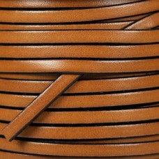 5x2mm Flat Regaliz Leather Cord - Tobacco - Per metre