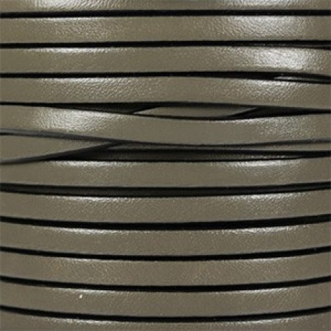 5x2mm Flat Licorice Leather Cord - Putty