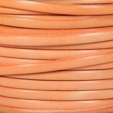 5x2mm Flat Licorice Leather Cord - Dist Pastel Orange