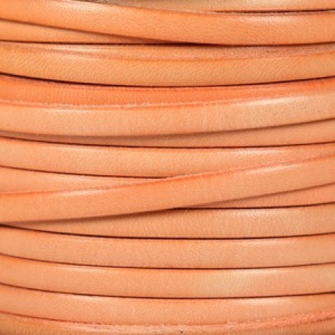 5x2mm Flat Licorice Leather Cord - Dist Pastel Orange