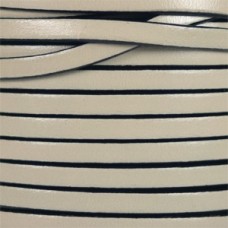 5x2mm Flat Licorice Leather Cord - Cement - Per metre