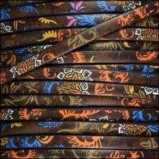 5x1.5mm Ornate Flat Leather Cord - Paisley - Per metre