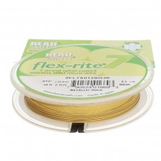 .012" 7st Flexrite Metallic Satin Gold Beading Wire - 30ft (9.1m)