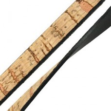 5mm Flat Portugeuse Cork Cord - Natural w-Black Back - Per metre