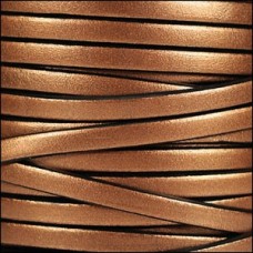 5x1.5mm Flat Regaliz Leather Cord - Metallic Moneypenny - Per metre