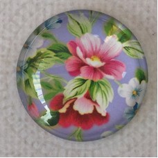 25mm Art Glass Backed Cabochons - Floral Mix Design 7