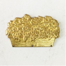 40x20mm Flowerbox - 3 holes - Raw brass - Each