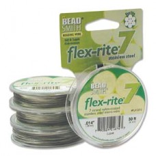 .014" Flexrite 7st Beading Wire - Clear - 30ft