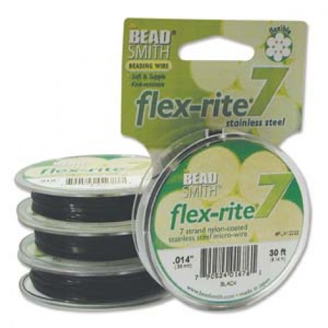 .014" Black Flexrite 7-Strand Beading Wire - 30ft