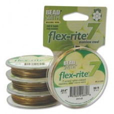 .014" 7 Strand Bronze Flexrite Beading Wire - 30ft