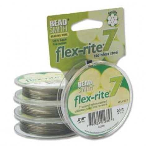 .018" 7 Strand Flexrite Beading Wire - Clear - 9.2m