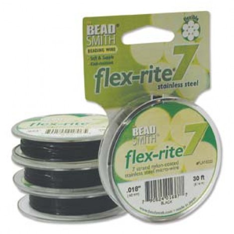 .018" Black Flexrite 7-Strand Beading Wire - 30ft