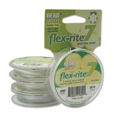 .020" Flexrite 7st Beading Wire - Pearl Silver - 30ft