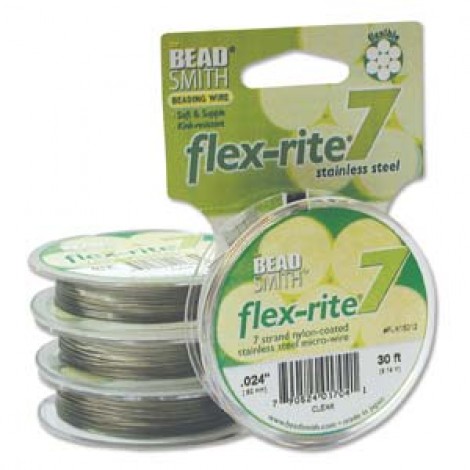 .024" Clear 7-Strand Flexrite Beading Wire - 30ft (9.2m)