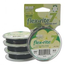 .024" Black Flexrite 7-Strand Beading Wire - 30ft (9.2m)