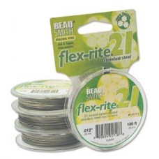 .012" 21-Strand Flexrite Beading Wire - Clear - 100ft (30m)