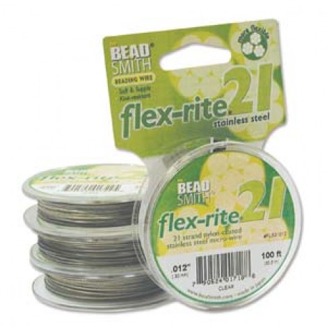 .012" 21-Strand Flexrite Beading Wire - 100ft - Clear