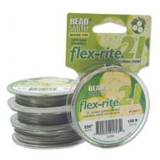 .020" 21 Strand Flexrite Beading Wire - Clear - 100ft (30m)