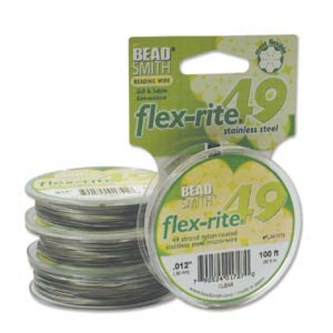 .012" 49 Strand Flexrite Beading Wire - Clear - 100ft