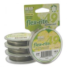 .018" Flexrite 49 St Beading Wire - Clear 100ft (30m)