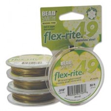 .018" 49str Flexrite Beading Wire - Bronze - 30ft (9.1m)