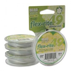.024" 49st Flexrite Beading Wire - 30ft - Pearl Silver