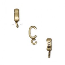 7x3mm (5x2mmID) Ant Brass Rondelle Bail w/Open Loop 2 - Per Pair
