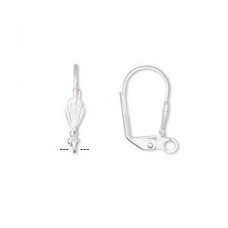 17mm French Shell Leverback Earwires - Silver Plated