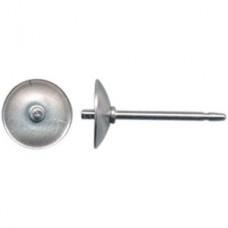 6mm 304 Surgical Stainless Steel Cup Pad Posts w/Peg - Pack of 12 Pair