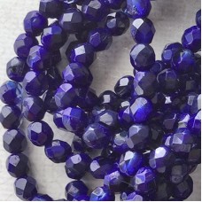 6mm Czech Firepolish Beads - Indigo - Pack of 20