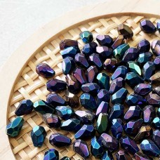 5x7mm Czech Firepolish Drops - Iris Blue - Pack of 10
