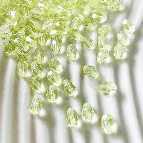 5x7mm Czech Firepolish Drops - Jonquil - Pack of 10