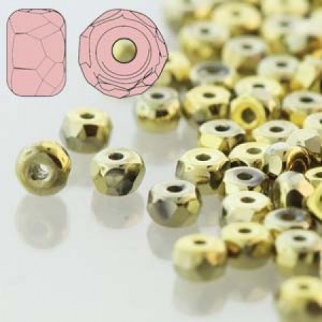 2x3mm Cz Faceted Micro Spacers - Full Amber - Pack of 50 2x3mm Cz Faceted Micro Spacers - Full Amber - Pack of 50