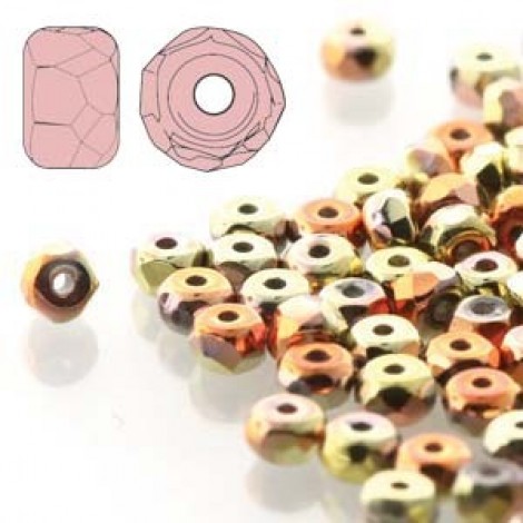 2x3mm Cz Faceted Micro Spacers - Calif Gold