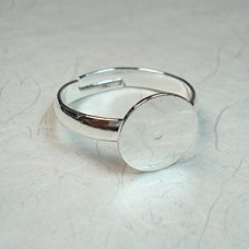 Nickel Free Silver Plated Ring with 10mm Pad
