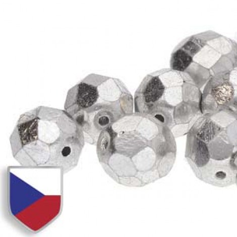 6mm Czech Firepolish Beads - Crystal Full Labrador (Silver) Czech Shield - Pack of 20 6mm Czech Firepolish Beads - Crystal Full Labrador (Silver) Czech Shield - Pack of 20