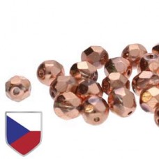 6mm Czech Firepolish Beads - Crystal Full Capri Czech Shield - Pack of 20