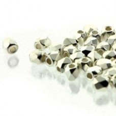True 2mm .999 Fine Silver Plated Czech Firepolish Beads