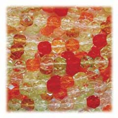 6mm Czech Fire Polished Beads - Tango Mix - Pack of 27