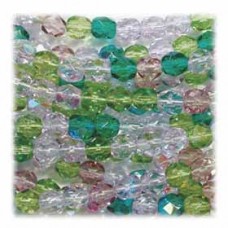 4mm Czech Fire Polish Beads - Lavender Garden Mix - Pack of 50