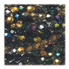 8mm Czech Fire Polish Beads - Heavy Metals Mix - Pack of 20